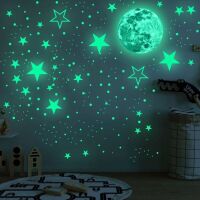 Luna y estrellas - pegatinas fluorescentes 20cm